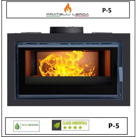 inserto camino a legna canalizzabile a legna P-5 - 110 cm