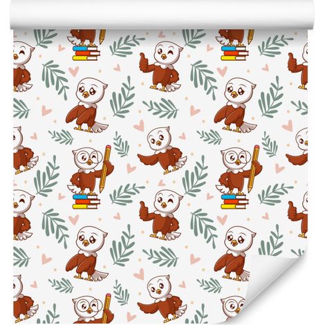 Papier peint Aigles Blanc, Gris clair et Orange pour Salon et Chambre 50x1000 (1/5)