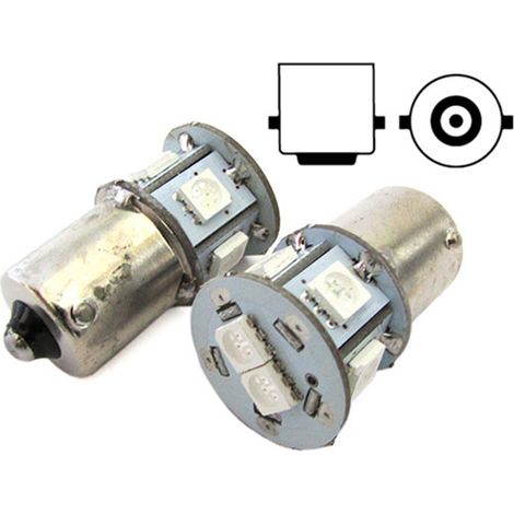 Lampada Led R5W R10W BA15S 12V Arancione Giallo Per Luci Frecce Moto Scooter Piedi Dritti 7 Smd 5050