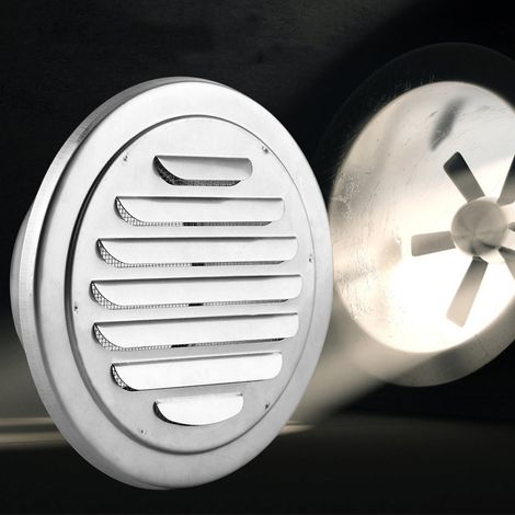 Grille de Ventilation Murale Rond en Acier Inoxydable - Grille Plate de Conduit pour Ventilation avec Maille Anti-Insectes - Diamètre 14,5cm/9,5cm, Hauteur 5cm (1/5)