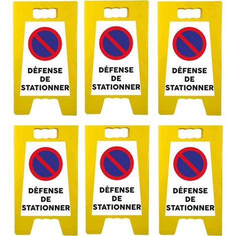 Chevalet de signalisation "DÉFENSE DE STATIONNER" de dimensions 55 x 31 cm - Lot de 6 (1/5)