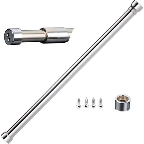 Barre de penderie extensible, tringle en acier inoxydable avec embouts