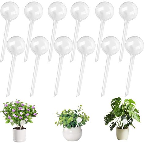 Boule Arrosage - 12 Pièces - PVC Transparent - Irrigation Automatique - Plantes Intérieur Extérieur - 13 x 5 cm (1/5)