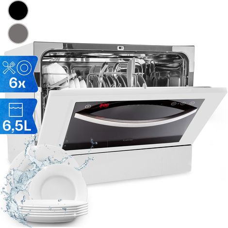 Klarstein Mini-Geschirrspüler für 6 Gedecke, Leiser UV-Geschirrspüler Klein mit 7 Spülprogrammen, Kleiner Tisch-Geschirrspüler für Zuhause Büro Camping, Geschirrspüler Mini mit Wasseranschluss (1/5)