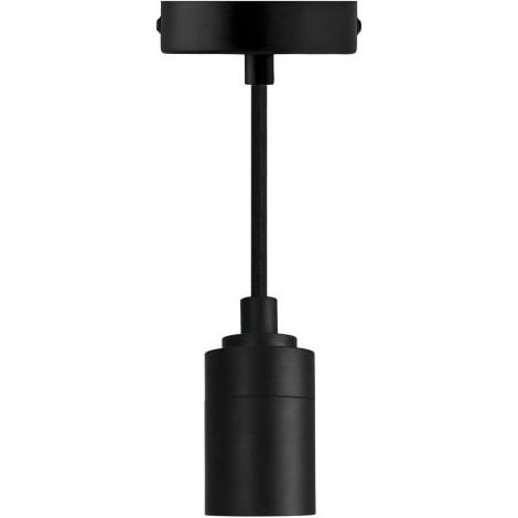 Kit Suspension E27 Noir Mat 1,5m - Câble Textile et Cache Douille Métal - Gamme "Elégance Luxe"