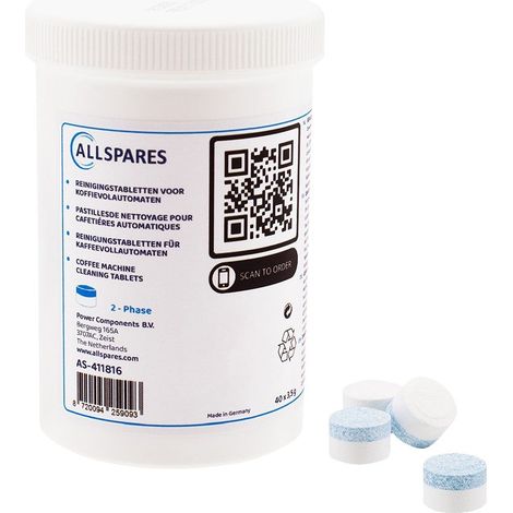 Pastillas de limpieza AllSpares (40 uds.) para cafeteras compatibles con Jura 2 en 1 62535