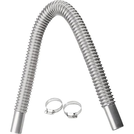 Tubo de escape de 60 cm para coche, de acero inoxidable, con dos clips (1/4)