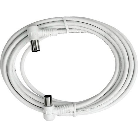 Axing Antenna Cavo [1x Spina antenna 75 Ω - 1x Presa antenna 75 Ω] 3.75 m 85 dB Bianco