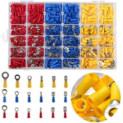 480 terminales eléctricos para coche, conectores eléctricos, surtido de conectores de crimpado aislados. (1/5)