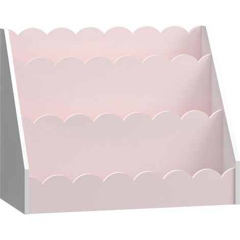 Scaffale dal design senza tempo per soggiorno camera da letto mobiletto per bambini 48 x 61 x 30 cm rosa e bianco 030011307