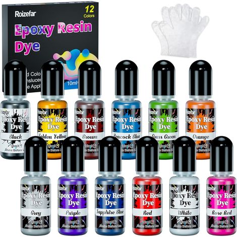Colorant Resine Epoxy, 12 Couleurs Pigment Liquide Translucide