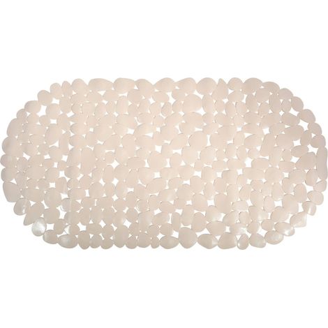 MSV Tapis Fond de baignoire PVC GALETS 35x68cm Beige