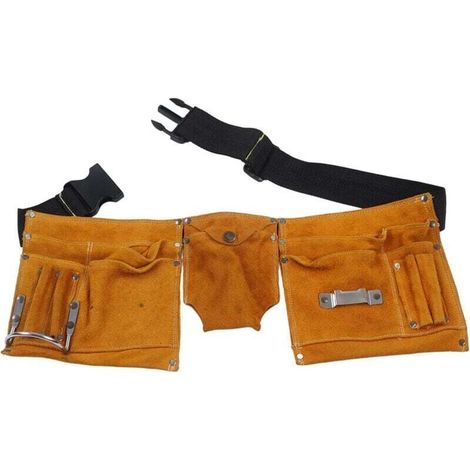 Cinturón de herramientas, bolsa de herramientas de piel de vaca, bolsa de herramientas de jardinería Cinturón de herramientas-Crezuo