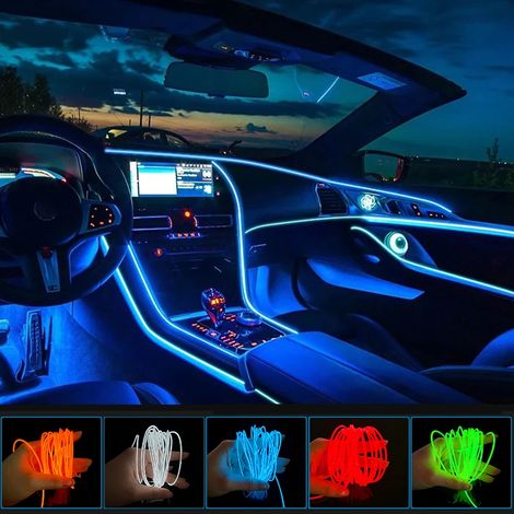 Lumières LED décoratives pour voiture, câbles, bandes lumineuses néon pour voiture, rose à faire soi-même (1/5)