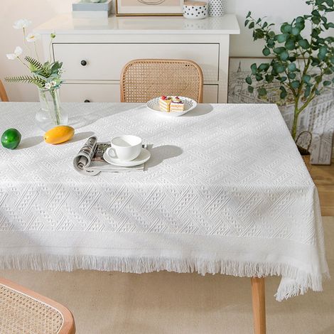 Nappe - Coton - 130 x 130 cm - Pour Salle À Manger Cuisine Fête Réception - 1 Pièce (1/5)