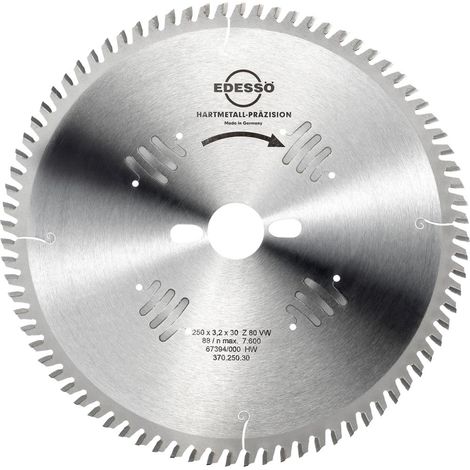 EDESSÖ Kreissägeblatt Präzision Aufteilschnitte VW, HW 250x3,2/2,2x30 Z=80 VW (1/4)
