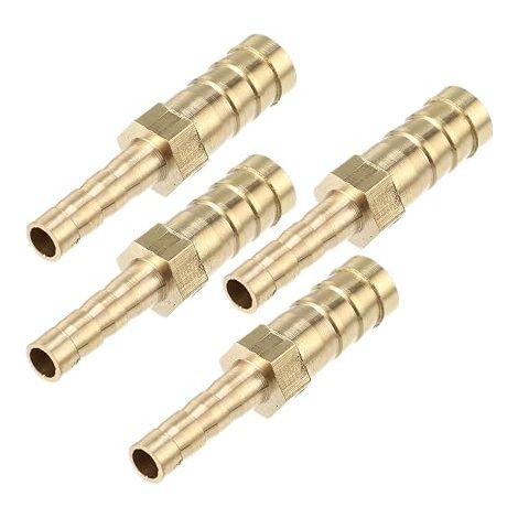 QUARKZMAN Straight Barbed Brass Pipe Fitting 4 Pieces (1/5)