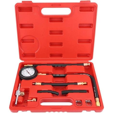 Fuel Injection Pressure Gauge 0-100PSI, TU-113 Fuel/Oil Pressure Tester Gasoline Gauge Fuel Pressure Diagnostic Tool (1/5)