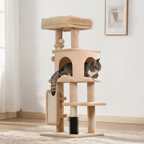 Arbre à chat beige en aglomerado de Madera 44 x 34 x 104 cm (1/5)