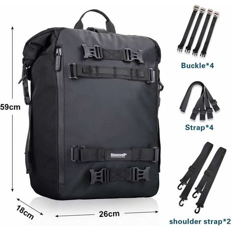 Multifunktionale Motorradtasche, 20 l Motorradgepäck, Satteltaschen, Gepäckträgertasche, Hecktasche, Schwarz - Fei Yu (1/4)