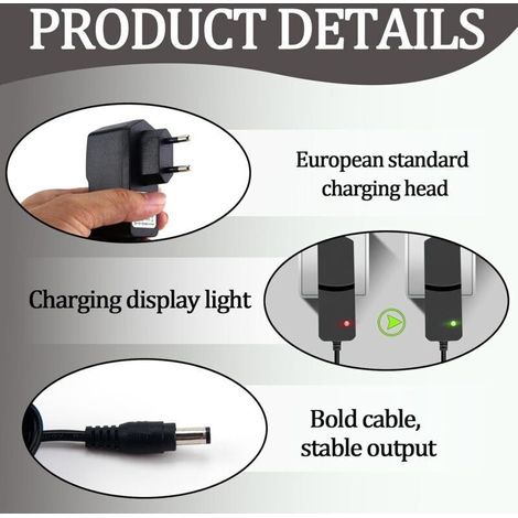 Caricabatterie da 26 V 500 mA per aspirapolvere senza fili, compatibile con H-Free 100 200 500 700 800 HF122RH HF122GPT HF522NPW HF522SFP (1/3)