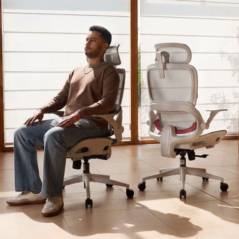 SIHOO B100 Pro Silla de oficina ergonómica de malla, Silla de computadora regulable con soporte lumbar dinámico 4D (1/4)