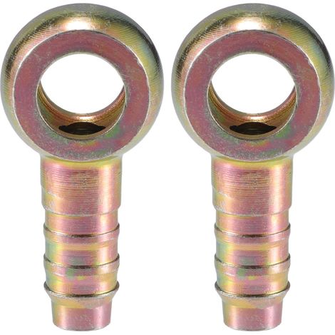Boulon de banjo universel 12mm OD Adaptateur de raccord de tuyau de barbe de boulon de banjo en métal ton bronze pour moto voiture ensemble de 2 (1/5)