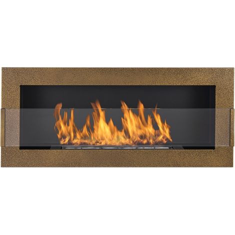 Camino a bioetanolo da parete biocamino 90x40 cm caminetto oro antico 900mm (1/5)