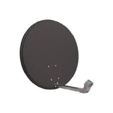 HDME Parabole Satellite Acier 65cm gris anthracite avec support LNB idéal Astra Hotbird Eutelsat