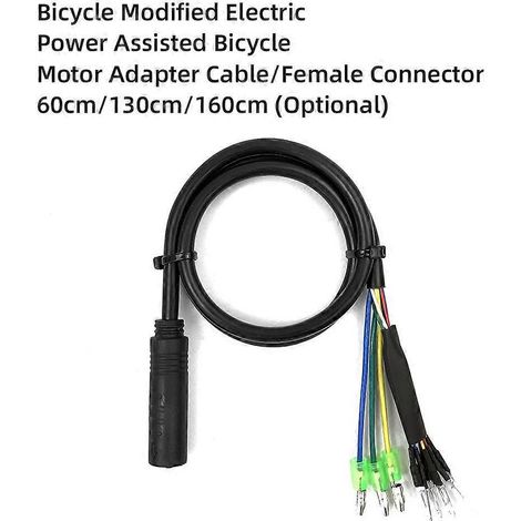 Umbaukabel für Fahrrad zu Elektrofahrrad mit weiblichem Stecker, 6-poligem Hall-Sensor und