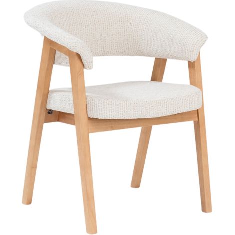 Selsey Nux - Esszimmerstuhl mit Armlehnen, Chenille Hellbeige, 61 cm (1/5)
