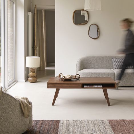 Table basse en acacia massif Niels 115 cm (1/5)