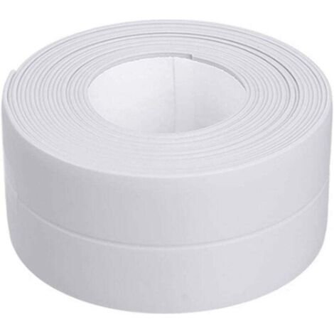 Ruban étanche PVC Ruban Adhésif Blanc 3.2m3.8cm Bande Etancheite Autocollante pour Cuisine Bonde de Lavabo Salle de Bain