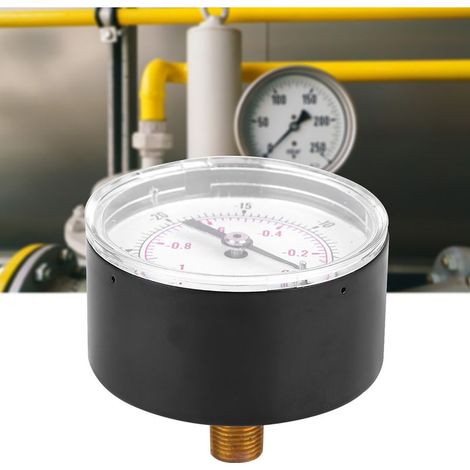 Manomètre à vide 50mm raccord BSPT 1/8 arrière -1-0 bar -30-0 inHg pour air, eau, huile, gaz (1/5)
