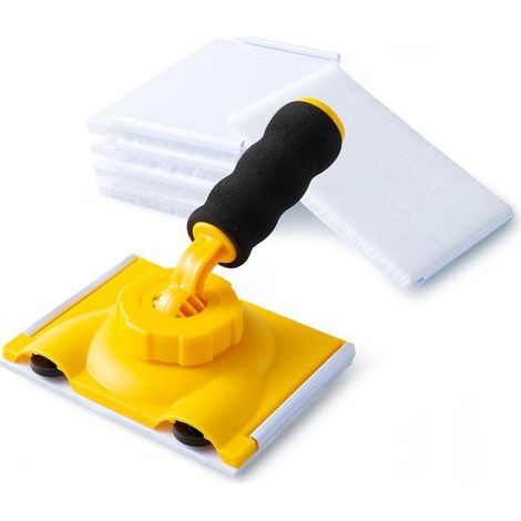 Coupe bordure avec poignée rotative à 360 ° avec 5 tampons de rechange, tampon de peinture, outil de peinture de bord pour applicateur de peinture murale (1/5)