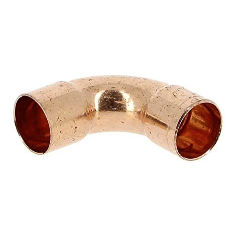 Raccord cuivre coudé 90 degrés à souder - Femelle grand rayon - Diamètre 22 mm