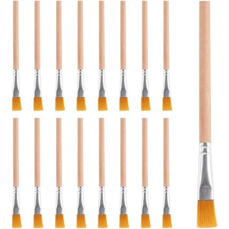 Lot de 16 Petits Pinceaux, Pinceaux Plats Fins pour Murs, Peinture Acrylique, Aquarelle, Huile et Projets Artistiques DIY (1/4)