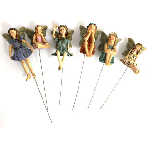 Ensemble de 6 mini figurines de fées en résine – décorations de pots de fleurs féeriques, statues miniatures de fées (1/5)