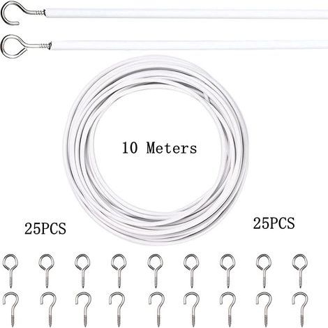 10-meter spring rope with 25 eye loops and 25 question mark-shaped hooks, kit available. (1/5)