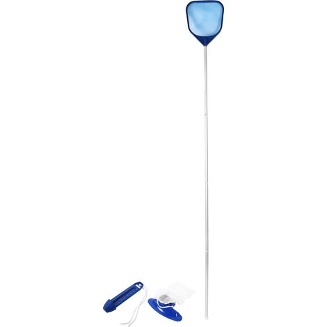 Ensemble de nettoyage pour aspirateur de piscine avec tête d'aspirateur de feuilles, filtre et thermomètre. Accessoires de nettoyage inclus. (1/5)