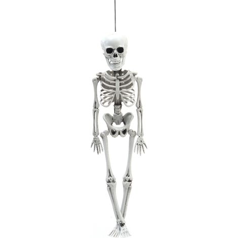 White 40cm Realistic Poseable Hanging Skeleton for Halloween (1/5)