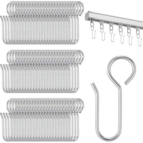 80pcs S-shaped metal curtain track hooks, small curtain hooks, ceiling track hooks (1/5)