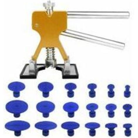 Kit Débosselage sans Peinture, Outil Débosselage Carrosserie avec 18 Ventouses Bleu pour Automobile, Réfrigérat,Moto, Machine à Laver