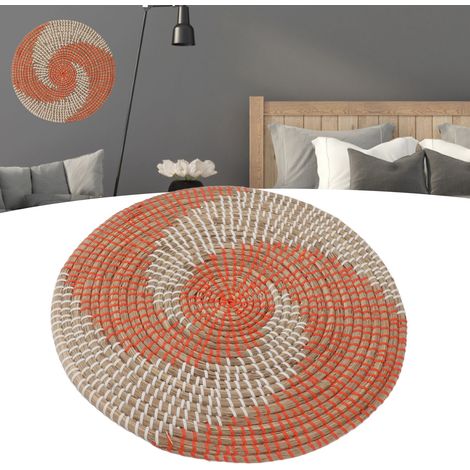 Bol bleu tressé à la main de style européen, diamètre 40 cm, décoration murale pour chambre à coucher, intérieur/extérieur. (1/5)