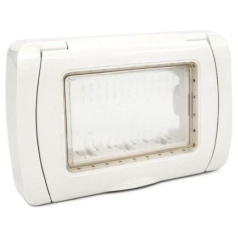 Placca Autoportante Ip55 4 Mod. Easy Bianca (Elettrocanali Cod. Ecse605004B)
