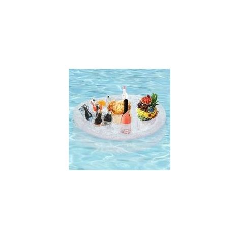 Porte Verre Piscine Gonflable Bar Flottant Piscine avec 8 Trous, Support Gonflable De Boisson Portable Bar De Piscine Flottant, Plateau Flottant Piscine & Spa pour Party, Piscine, Fête, Plage