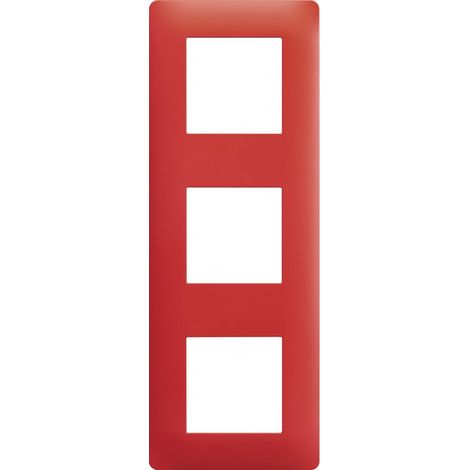 essensya Plaque 3 postes réversible entraxe 71 Rouge émail (WE473)