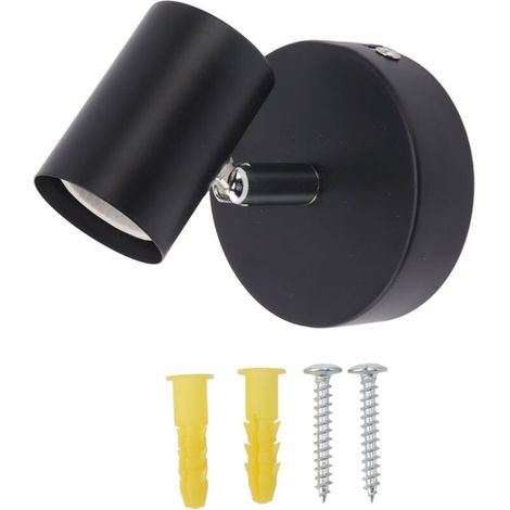 Applique da parete moderna Jeffergarden E26 E27 regolabile in ferro, set di lampade da parete per camera da letto e soggiorno da 85 a 265 V, nero opaco (1/5)