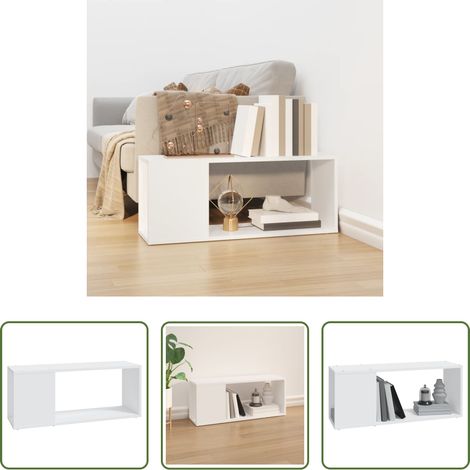 Armoire tv - Meuble TV Blanc 80x24x32 cm Bois d'ingénierie (1/5)