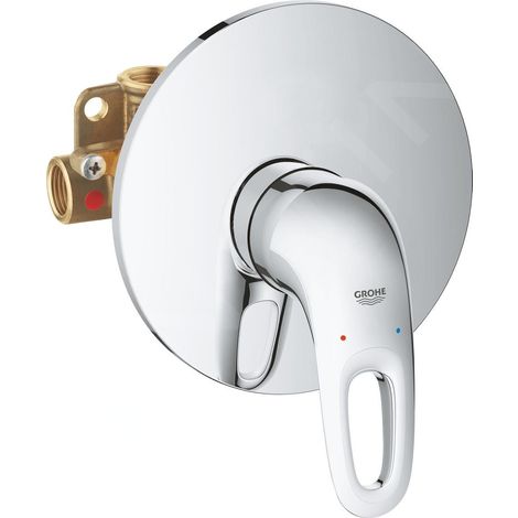 Mitigeur de douche mural avec levier ouvert - Grohe Eurostyle New (1/4)